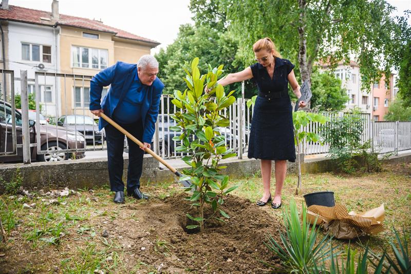 Проф. Валентин Игнатов засади дърво в Специализирана болница по очни болести за активно лечение – Варна